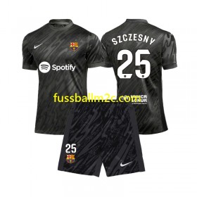 Fußballtrikots FC Barcelona Wojciech Szczesny 25 Torwart Kinder Auswärts Trikotsatz 2024-2025